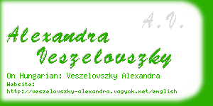 alexandra veszelovszky business card